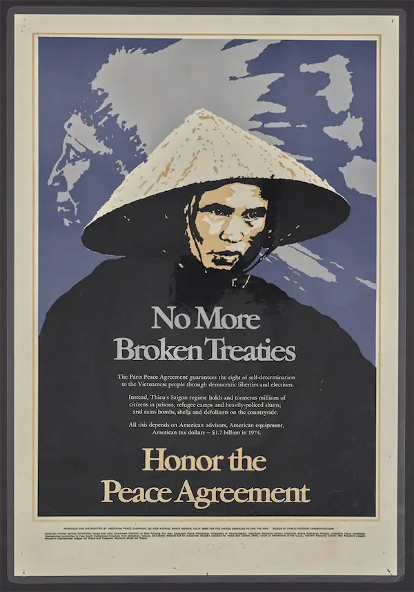 Poster title - No More Broken Treaties Honor the Peace Agreement