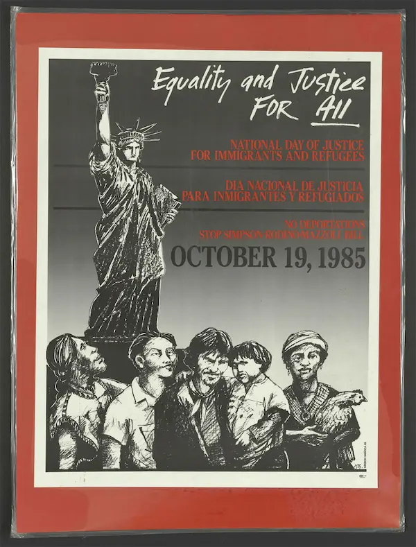 Poster title - Equality and Justice for All National Day of Justice for Immigrants and Refugees