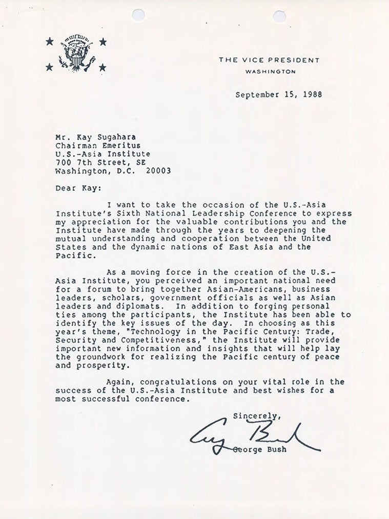 Letter from George Bush